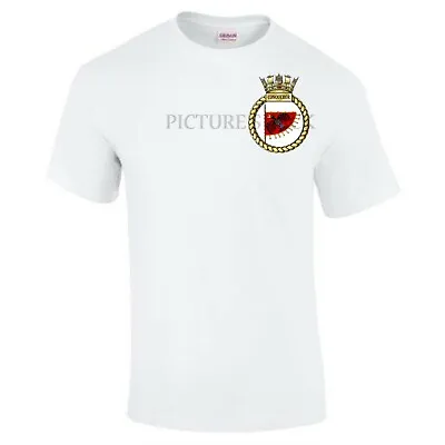 Buy Hms Conqueror Ships Crest Printed On A T Shirt. Choice Of 5 Colours • 14.99£