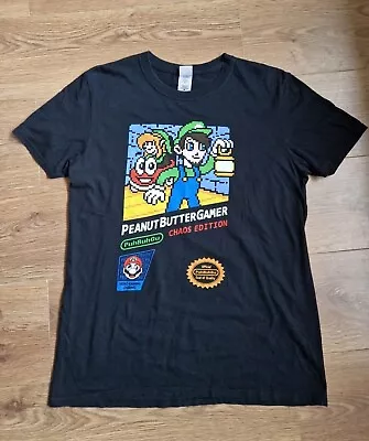 Buy Peanut Butter Gamer Black 100% Cotton Video Gaming Zelda Luigi T-shirt • 47£