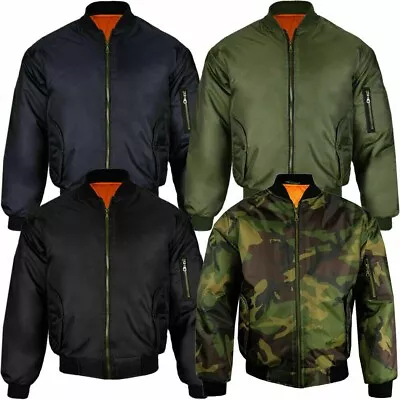 Buy  Men's Air Force Classic: Padded MA1 Bomber Jacket In Sizes S To 5X  • 13.99£