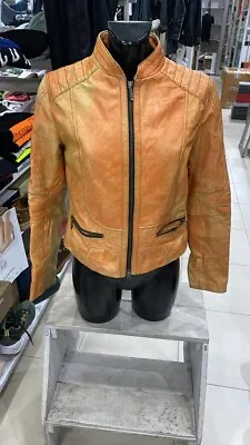 Buy Berry Goodman Jacket Genuine Leather Used Woman Orange Size 44 XXE75L • 56.46£
