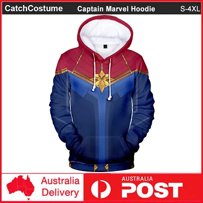 Buy Avengers Captain Marvel Cosplay Hoodie Costume Carol Danvers 3D Printed Pullover • 21.57£
