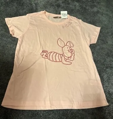 Buy Primark Disney Pink Embroidered Piglet T Shirt New With Tags Size Small • 4.99£