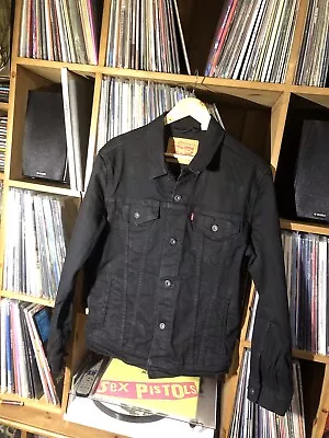 Buy Men’s Levi Trucker Denim Jacket Excellent Condition Size Medium Black • 29.99£