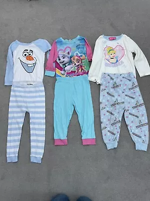 Buy 3 Pairs Pyjamas Age 2-3, Cinderella, Olaf, Skye & Everest Paw Patrol • 2.50£