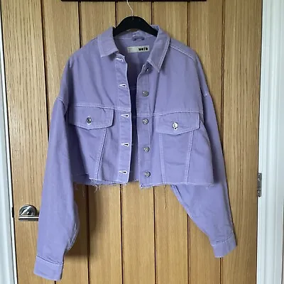 Buy Topshop Cropped Lilac Denim Jacket Size 10 • 15£
