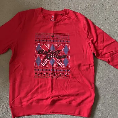 Buy Harley Quinn Christmas Jumper XXL Red Mad Love New Without Tags Official License • 11.99£