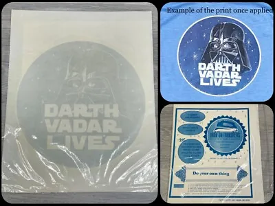 Buy Star Wars  Darth Vader Lives  Vintage 1977 T-Shirt Iron On Transfer NOS Vadar • 34.99£