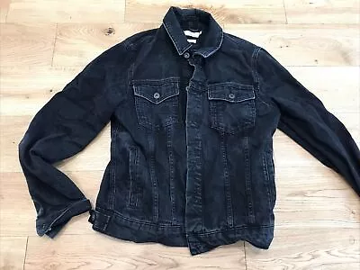 Buy Topman Black Denim Jacket Size Mens Small • 10.99£