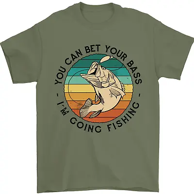 Buy Funny Fishing Bet Your Bass Im Going Fisherman Mens T-Shirt 100% Cotton • 8.49£