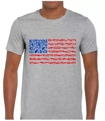 Buy United Arms Of America Mens T Shirt Tee Funny Cool Armed Guns Usa Design Top • 7.99£