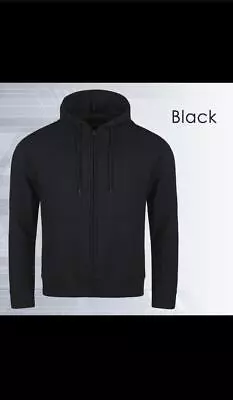 Buy Mens Full Zip Up Plain Hooded Sweatshirt Hoodie Adult Fleece Zipper Hoody Top UK • 9.95£