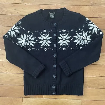 Buy Eddie Bauer Womens Snowflake Cardigan Wool Angora Cotton Size S Knit Outdoor • 18.85£