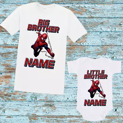 Buy Personalised Spiderman Big Little Brother T-Shirt Superhero Boys  Childrens Gift • 7.99£