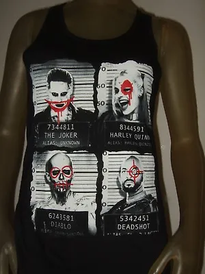 Buy Juniors' Suicide Squad Mugshot Harley Quinn Joker Diablo Deadshot Tank Top Shirt • 16.06£