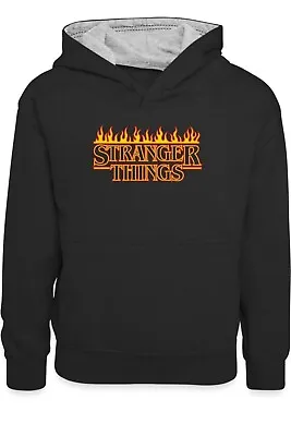 Buy Hoodie Stranger Things Merchandise Logo With Flames Hoodie Size 12/13 Yrs🔥 • 24.99£
