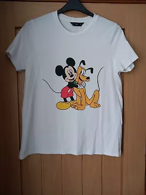 Buy F&F Disney Mickey & Pluto Cotton T-Shirt Size 16 • 1.50£