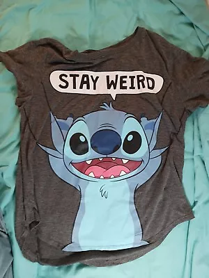 Buy Disney Lilo And Stitch T-Shirt  Stay Weird   Size XXL Grey  • 7.02£