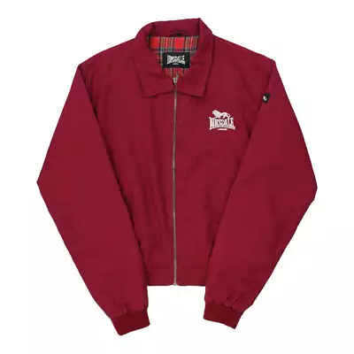 Buy Lonsdale Spellout Jacket - Small Red Polyester Blend • 44.70£