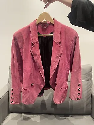 Buy Madeleine Pink Suede Retro Leather Jacket 90s • 30£