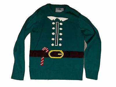 Buy Green Santa's Elf Patterned Christmas Jumper Size L • 26£