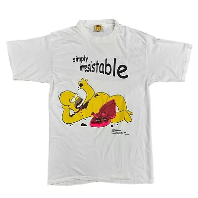 Buy The Simpsons Homer Simpson T-Shirt Simply Irresistable Vintage 1999 Mens XL • 39.99£