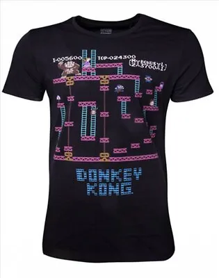 Buy Official Donkey Kong Retro Mens Black T Shirt Donkey Kong Classic Tee • 14.95£