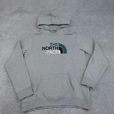 Buy North Face Hoodie Boys Extra Large Grey Jumper Pocket Youth Kids Spell Out • 11.99£