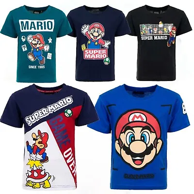 Buy Boys Kids Super Mario Short Sleeve 100% Cotton Tee T Shirt Top Age 3-8years B • 8.99£