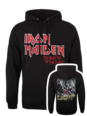 Buy Hoodie Iron Maiden Number Of The Beast Vintage Logo Pullover Men's Black • 32.99£