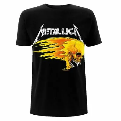 Buy Metallica T Shirt Flaming Skull Tour 94 Official Black Mens Tee NEW Metal • 15.99£