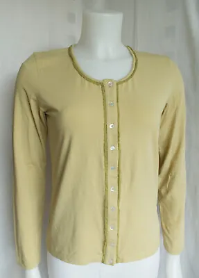 Buy 2x WRAP Button Front Cotton Stretch Jersey Long Sleeved T-shirts Sz 10 'Hemp' • 9.99£