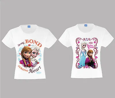 Buy Kids Disney Princess Frozen Anna Elsa Strong Bond & Sisters Forever T-Shirt New • 5.99£