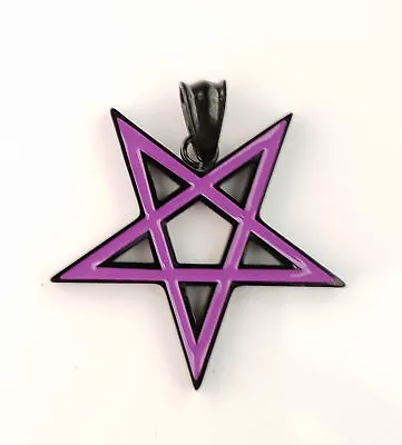 Buy Pentagram Purple Goth Punk Occult Pagan Satanic Ritual Alt Pendant • 13.42£