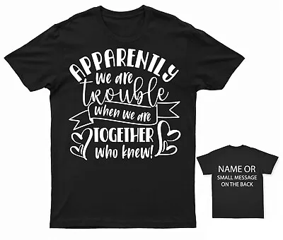 Buy We Are Trouble Together T-Shirt Cherished Friend Love Hearts Graphic Tee • 14.95£