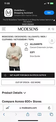 Buy All Saints Carson Crew ‘Off-White’ Jumper (XL: 190/112B) - June 2022 - SOLD OUT! • 200£