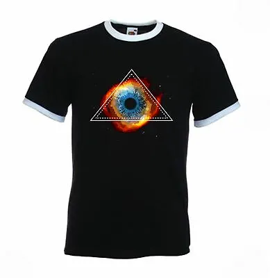 Buy Psychedelic Cosmic Eye Stars Universe Drug DMT Contrast Ringer T-Shirt • 12.95£