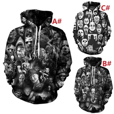 Buy Men Women 3D Print Skull Hooded Sweater Hoodie Sweatshirt Premium Top Pullover • 18.46£
