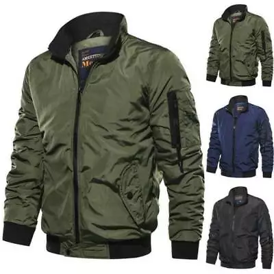 Buy Mens Winter Warm Military Cargo Jacket Zip Up Coat Casual Outwear Overcoat Tops • 37.79£