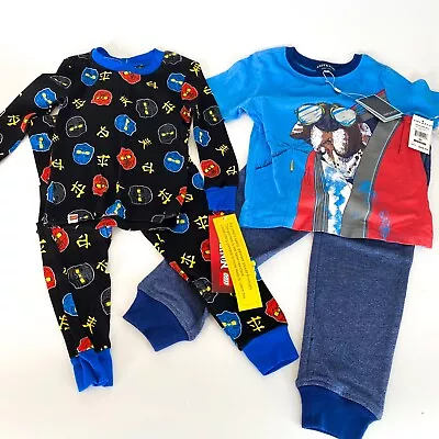 Buy Lot 2 Sets Of PJs Pajamas Ninjago Andy & Evan Dog Sweatpants 4T & 4 • 20.14£