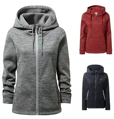 Buy Craghoppers Womens Vector Zip Up Hooded Jacket Hoodie Zip Pockets Grey Red Navy • 29.99£