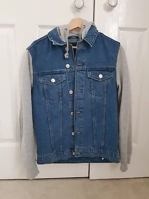 Buy New Look Mens Denim Jacket With Jersey Sleeves In Mid Wash (SIZE S) • 39.99£