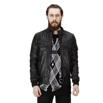 Buy Real Leather Jacket Mens Bomber Biker Black Brand New S, M, L, XL Bareskin • 59£