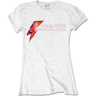 Buy David Bowie Aladdin Sane Eye Flash Official Ladies White T-Shirt Womens Girls • 13.95£