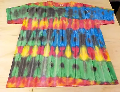 Buy Mens 100% Cotton Tie Dye T-shirt -  Bright Multicolour Stripe  Size XL, New. • 10.10£
