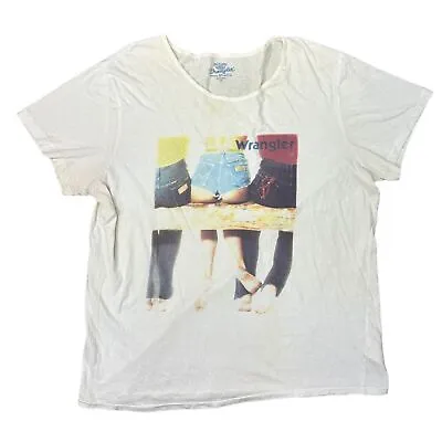Buy Wrangler T-Shirt Regular Graphic Print Short Sleeve White Mens 2XL • 11.99£