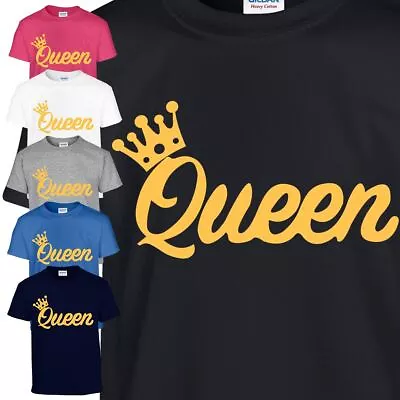 Buy Queen Princess Matching T Shirt Couple Family Top Valentines Day Love Crown • 8.99£