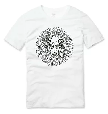 Buy MF Doom Mask Line Art Style Hip Hop T Shirt White • 16.49£