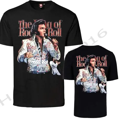 Buy   Elvis Presley Sparkle Design T-shirt Top Both Side Print (KING OF ROCK N ROLL) • 14.99£
