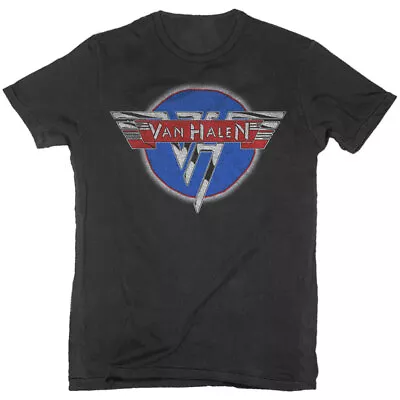 Buy Van Halen T-Shirt Chrome Logo Band New Black Official • 14.95£