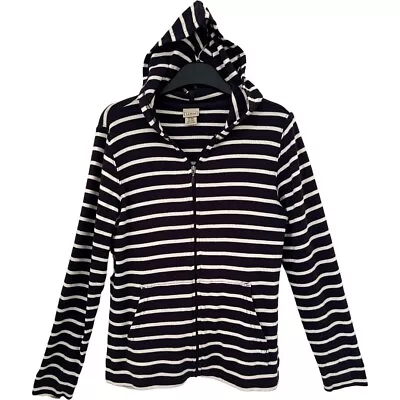Buy L.L. Bean Navy Striped Stripey Zip Up Hoody Cardigan Size Small Regular • 15£